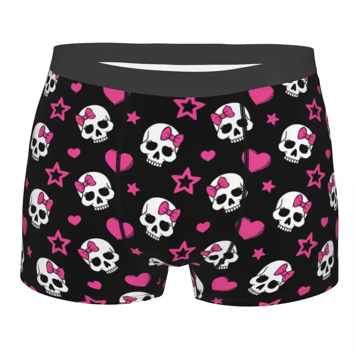 Custom Sexy Gothic Skeleton Death Skull Boxers Shorts Panties Men\'s Underpants Breathbale Briefs Underwear