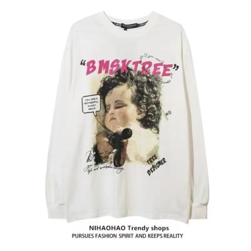 

Print Baby Girls Cute Sweatshirts Women Japanese Sweet Streetwear Cartoon Loose Sweatshirt Couple Pullovers Goth Y2k Clothes