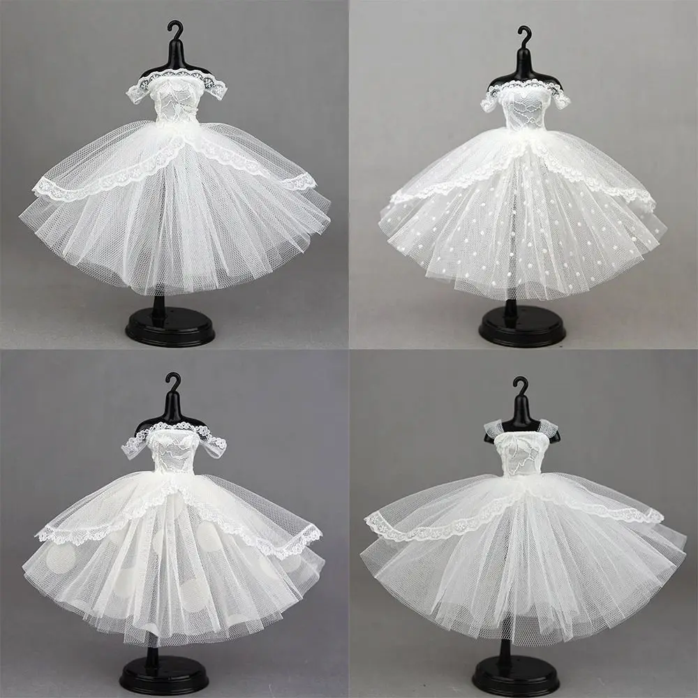 Fashion Dress Up Doll Dress Tutu Dotted Prom Dress Lace Dolls Clothes Evening Party Multilayer Doll Princess Dress BJD Blythe