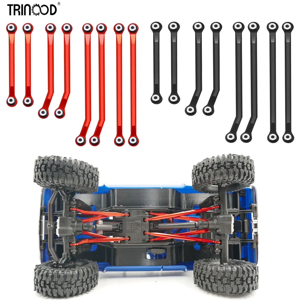 

TRINOOD 8PCS Stainless Steel High Clearance Chassis Links Steering Linkage for 1/18 RC Crawler Car TRX4-M K10 F150 Upgrade Part