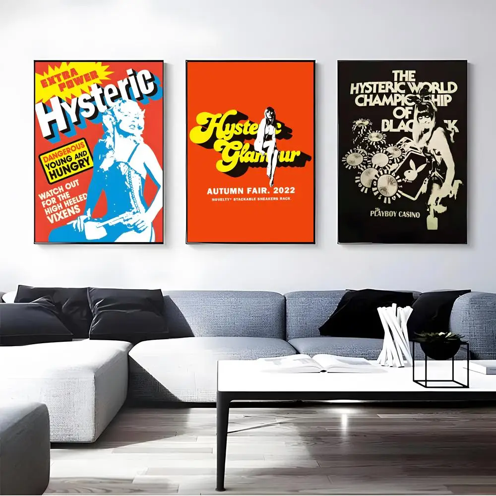 Brand Hysteric Glamour Poster Self-adhesive Art Waterproof Paper Sticker Coffee House Bar Room Wall Decor
