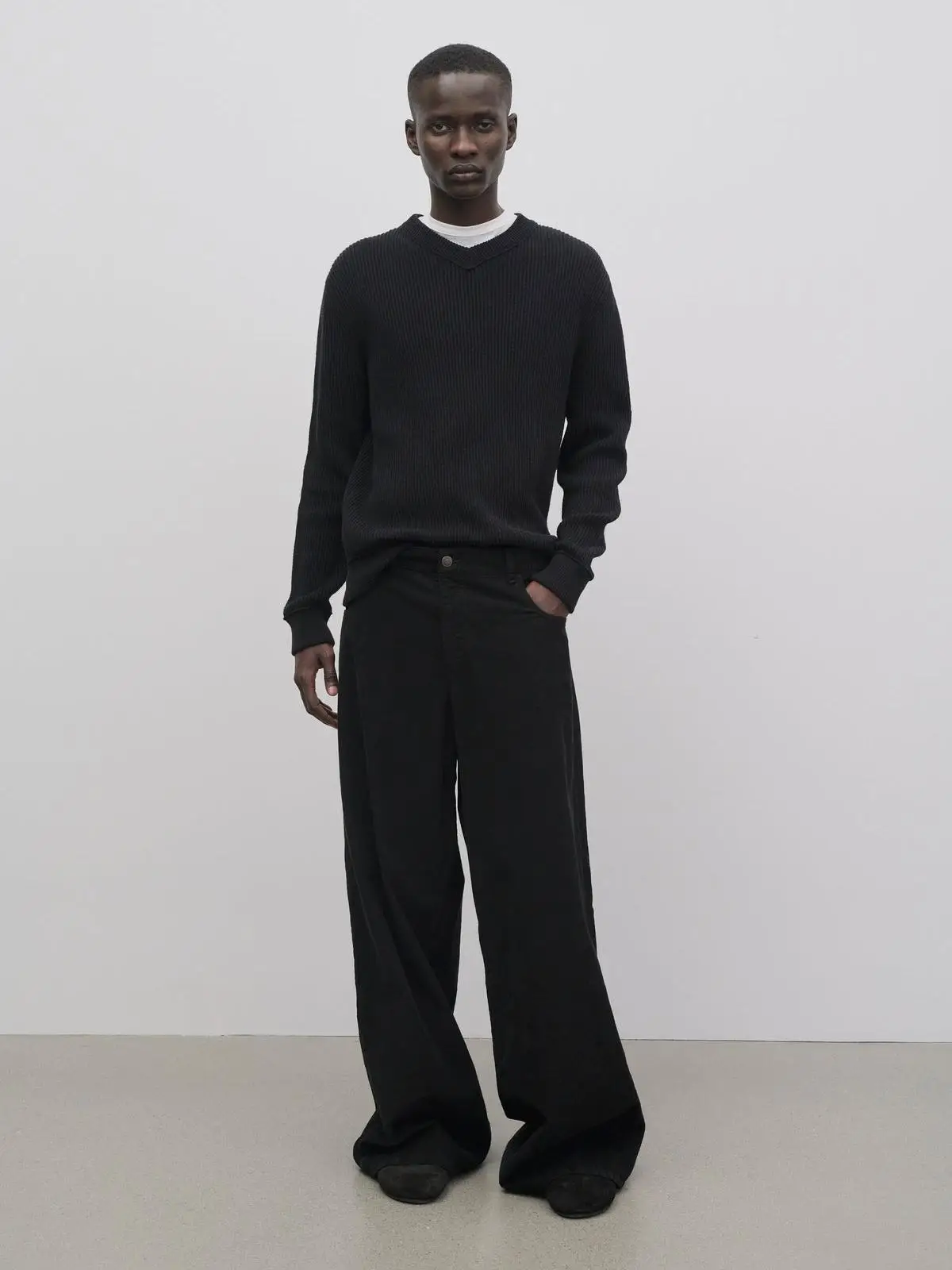 

CLNIEH Vintage ROW Sle Chani Beautiful Wool Blend Corduroy Flared Casual Long Pants Loose Fit Youthful Spring Autumn