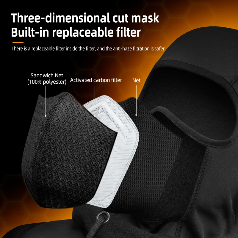 ROCKBROS Winter Cycling Mask Fleece Thermal Keep Warm Windproof Full Face Mask Balaclava Ski Mask Fishing Skiing Hat Headwear