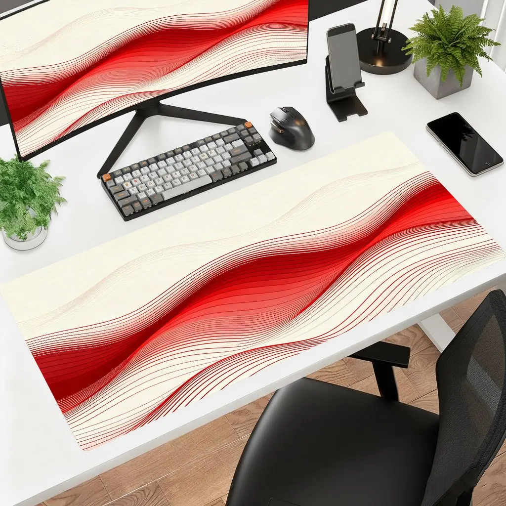 Metal Art Red Line Mountain Mouse Pad HD Print Non Slip Rubber Washable Multi Size Desk Mat For Gaming Office Laptop PC