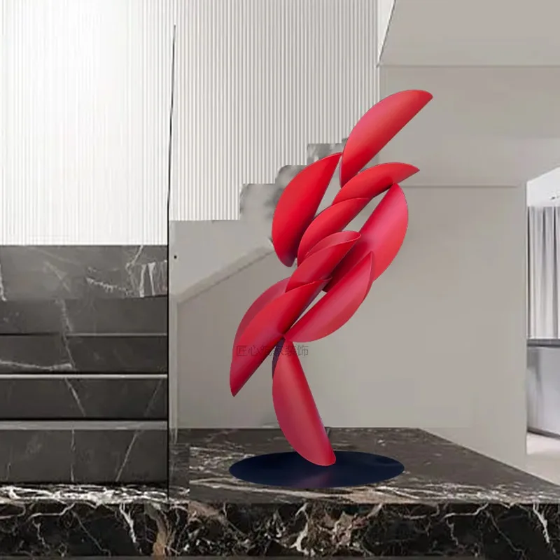 Staircase entrance entrance ornament metal floor sculpture large abstract handicraft