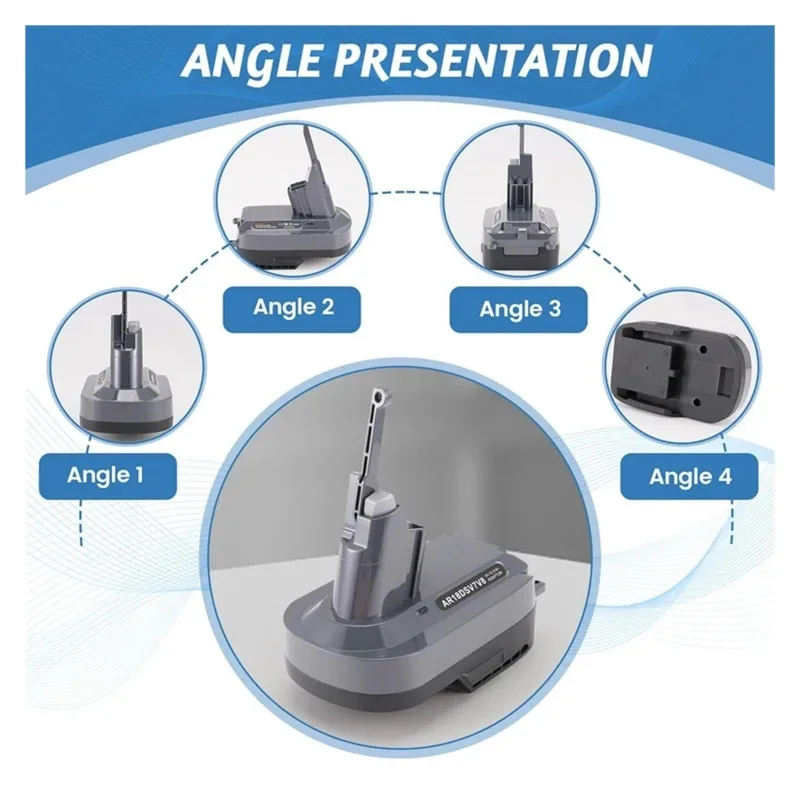 AR18DSV7V8 Battery Adapter Converter for AEG RIDGID 18V Lithium-ion Battery Converted  To for Dyson V7V8 Vacuum Cleaner​​​​​​​