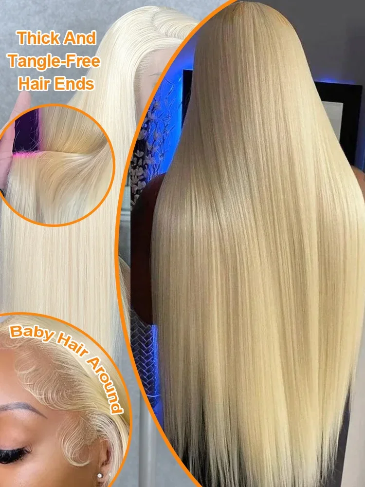 613 Honey Blonde 13x4 Bone Straight Brazilian Lace Frontal Wig 13x6 HD 250 Density Lace Front Wigs 100% Human Hair 30 32 40 Inch