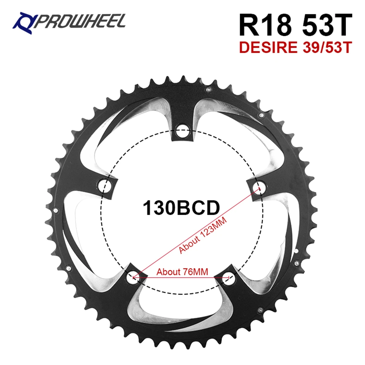 Prowheel bici da strada ruota dentata 130 BCD 53T 39T doppia velocità corona bicicletta corona BCD 130 Bike Star 10S 11S velocità parti della bici