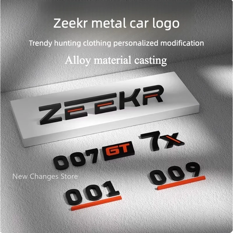

Для Zeekr 001, 007, 009, 7X: Черный матовый логотип на багажник, спортивные модифицированные буквы, декор для кузова, аксессуары для тюнинга
