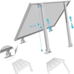 Aluminum  Adjustable Solar Panel Tilt Mounting Brackets for 30 inch 100W Modules RV Roof Boat Shed Trailer