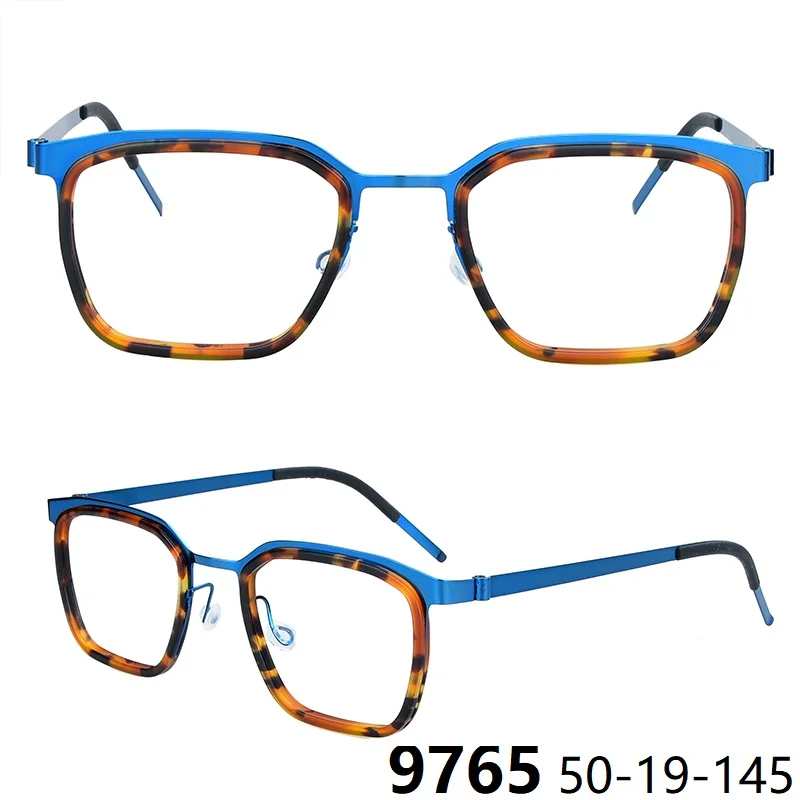 Denmark Screwless Square Glasses Frame Men Women Titanium Eyeglasses Ultralight Vintage High Quality Spectacle Classics Style