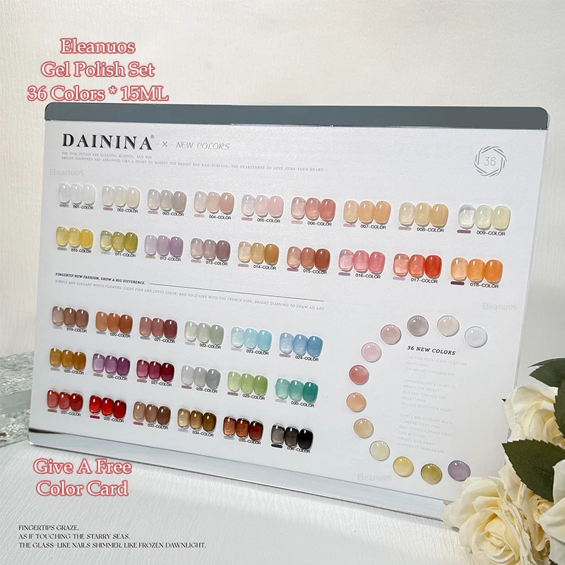 Eleanuos الصيف هلام الجليد اللون هلام تلميع 36 قطعة ورنيش مختلط هلام دائم التمهيدي إنهاء اليشم الشحوم كريم UV LED صالون الأظافر