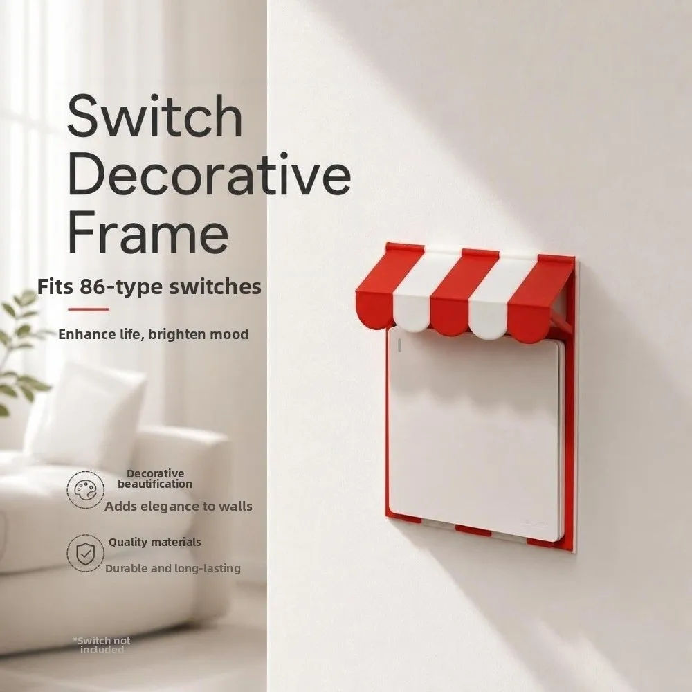 Retro 3D Printed Wall Switch Plate 86 Type Canopy Design Wall Decor Cover Creative Funny Switch Frame Cover Gift for Friends