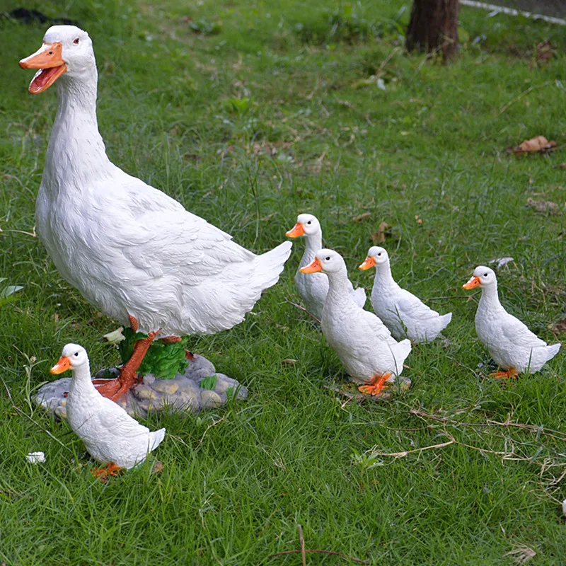 Artificial Duck Model Resin Static Animal Ornament for Garden Landscape Home Courtyard Decor Eco-Friendly Fake Duck Gift A2078