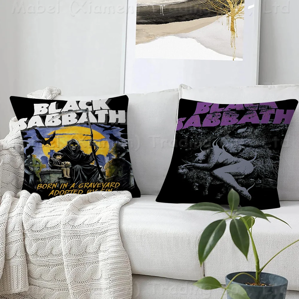 B-Black S-Sabbath Band Pillow Cover Sofa Cushion Cover Home Room Decoration Children Gift