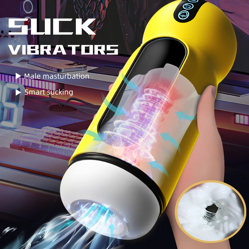 Automatic Heating Male Sucking Masturbator Vibration Blowjob Machine APP Masturbation Cup Sex Toys Penis Pump Adult For 18 Men_voghion.com