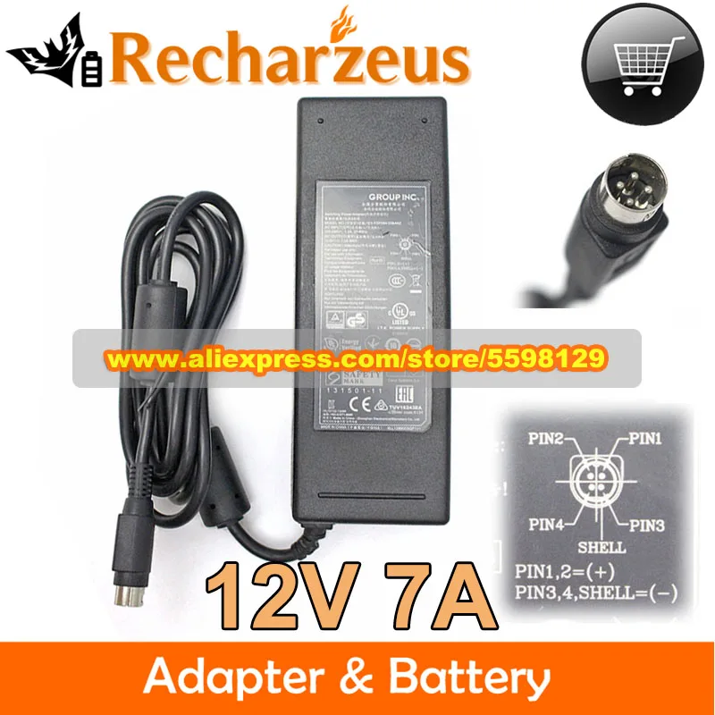Genuíno Fsp Fsp084-diban2 Adaptador ac 12.0v 7.0a 84w Pinos Fonte de Alimentação Adaptador do Portátil Fsp084-d1ban2 Fsp084-dlban2 Adaptador