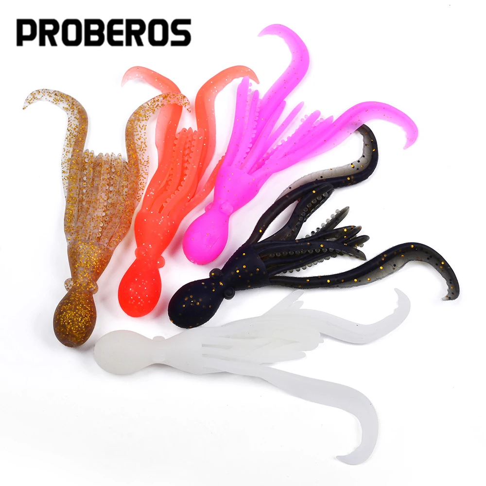 5 stücke Octopus Weicher Köder 10 cm 4,8g Langsam Jigging Künstliche Silikon Tintenfisch Köder für Salzwasser Süßwasser angelgerät Zubehör