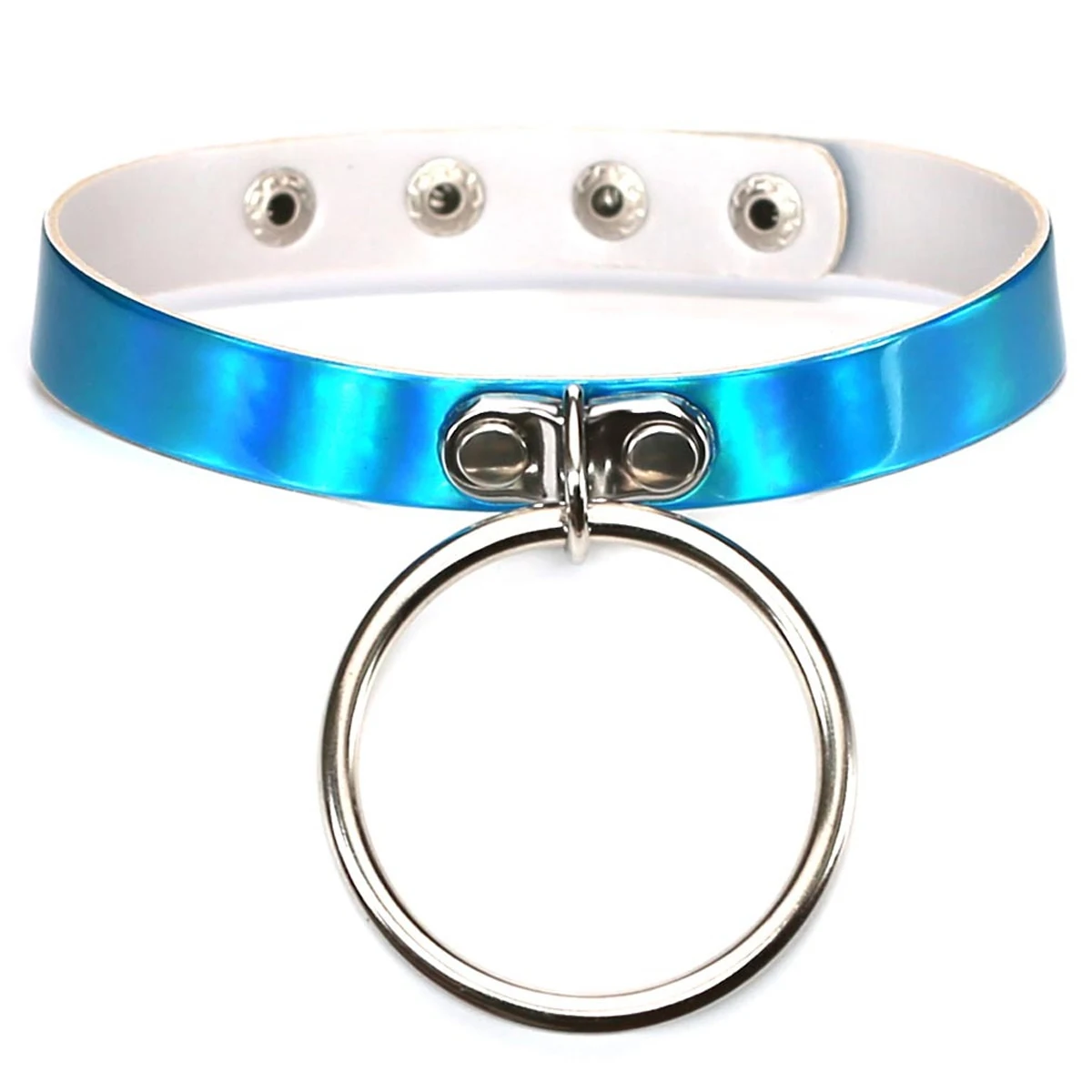 

Sexy Holographic Big O-Ring Collar Necklace Eco-Friendly Packing