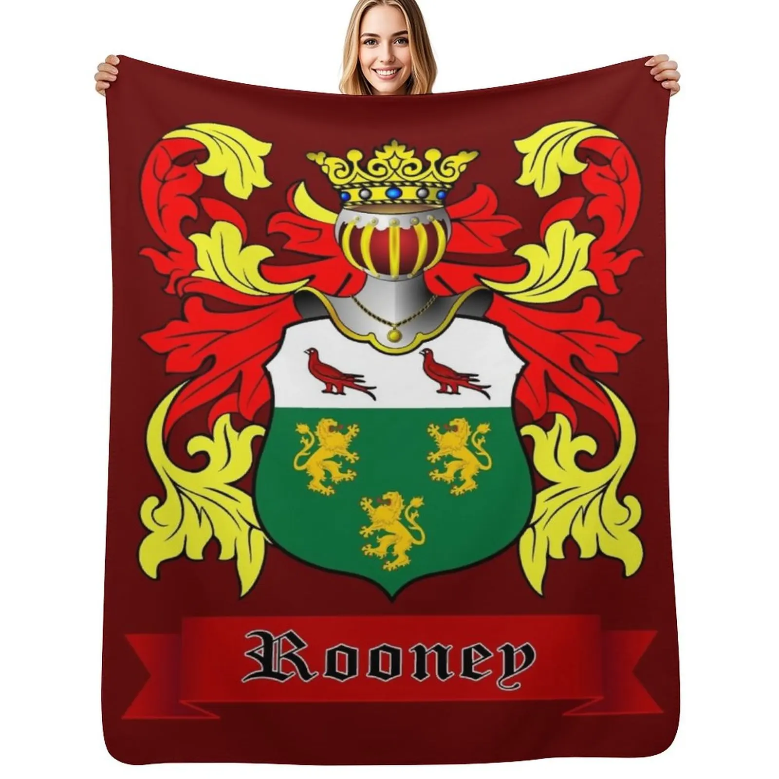 

ROONEY FAMILY CREST Throw Blanket Bed covers Thermal Nap Decorative Throw Blankets