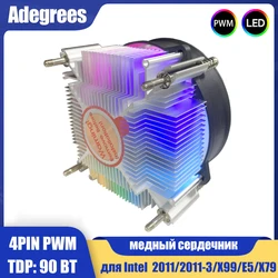 90MM CPU Air Cooler 4PIN PWM PC CPU Fan for Intel 1150/1151/1155/1156/1700/1200/1366/2011/2011-3/X99/X79