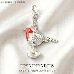 Red Robin Bird Dangle Charm For Women 925 Sterling Silver Cute Brand New Gift