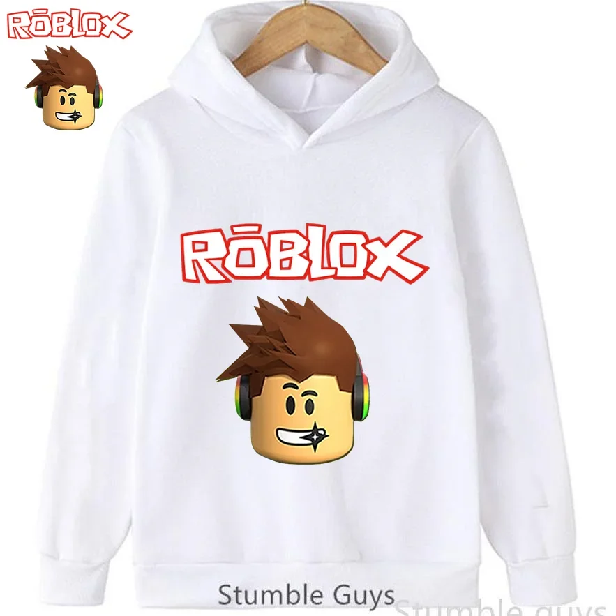 Bluza z kapturem dla dzieci Roblox, modna odzież sportowa, rozmiary 3-12 lat, bluza z nadrukiem 3D z postacią z gry, odzież modowa dla chłopców i dziewcząt.