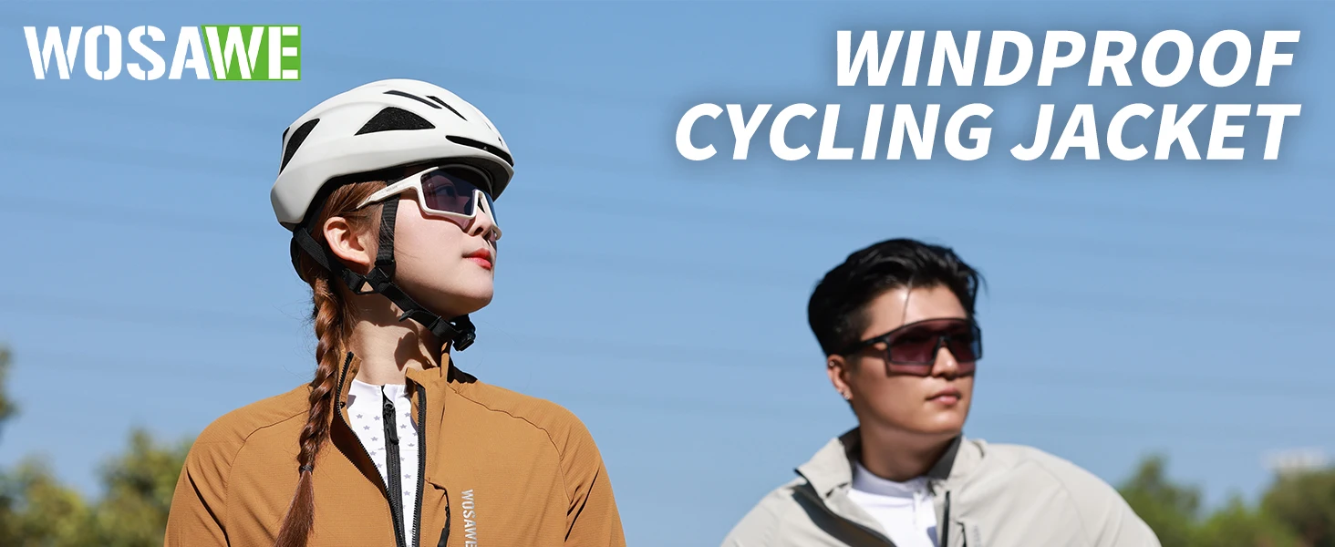 WOSAWE Unisex Fahrradjacke Wasserabweisend Leichtgewicht Herren Windbreaker Doppelreißverschluss YKK Reflektierend – Detail 1