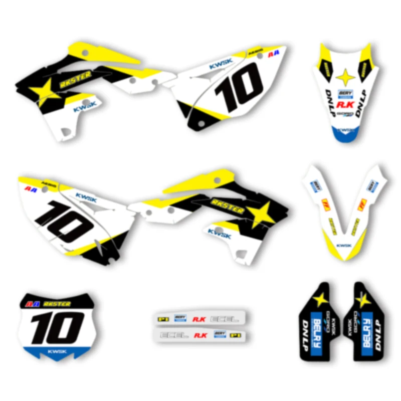 

DSMTECH Custom Team Motorcycle Graphics Background Decals Stickers Set For KAWASAKI KXF250 KX250F 2013 2014 2015 2016 003