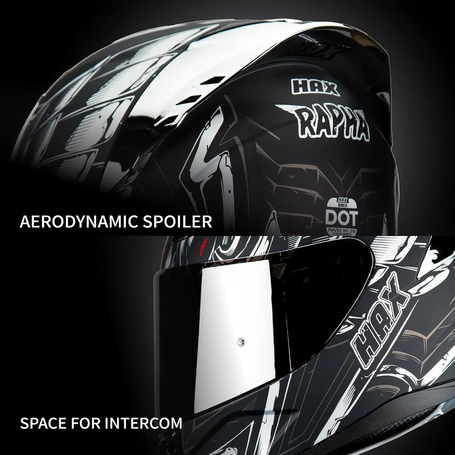 Onix Full Face Motorcycle Helmets for Men Motorbike Helmets with Pinlock Ready DOT Approved Comfortable Fit