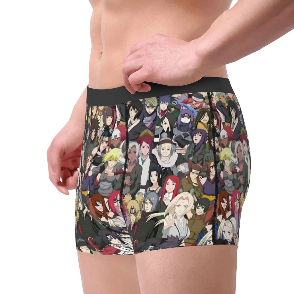커스텀 애니메이션 멋진 나루토 사스케 남성용 통기성 좋은 드로즈 팬티 부드러운 속옷