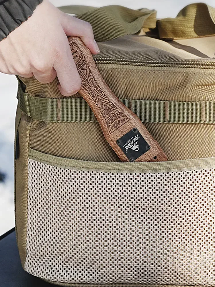 Outdoor-Grillpfanne aus Naturholz mit abnehmbarem, hitzebeständigem Anti-Verbrühungs-Griff, BBQ-Plattenklammer, tragbares Camping-Kochwerkzeug – Detail 4