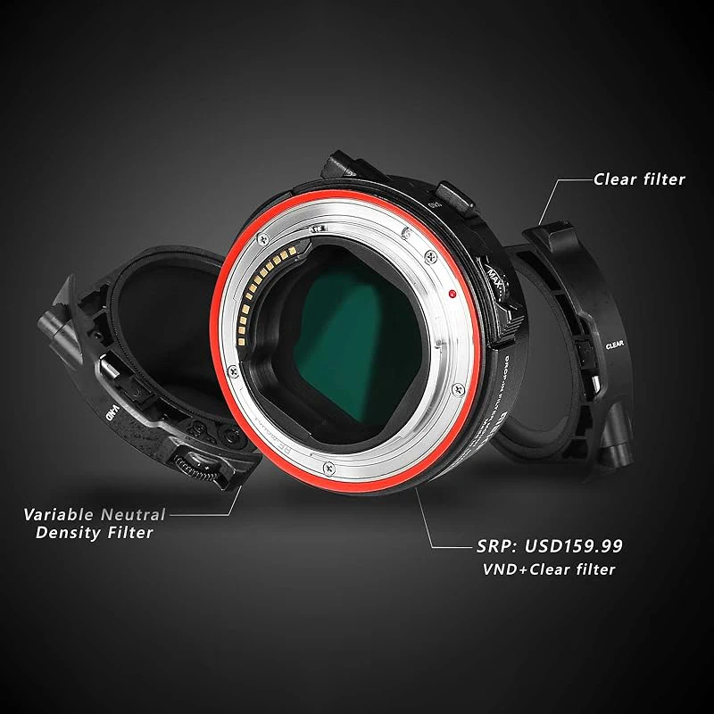 Адаптер объектива Meike MK-EFTR-C VND с вставным фильтром и автоматическим фокусировкой для Canon EF-EOSR для камер EOS R5 R6 RP R7 R10 C70