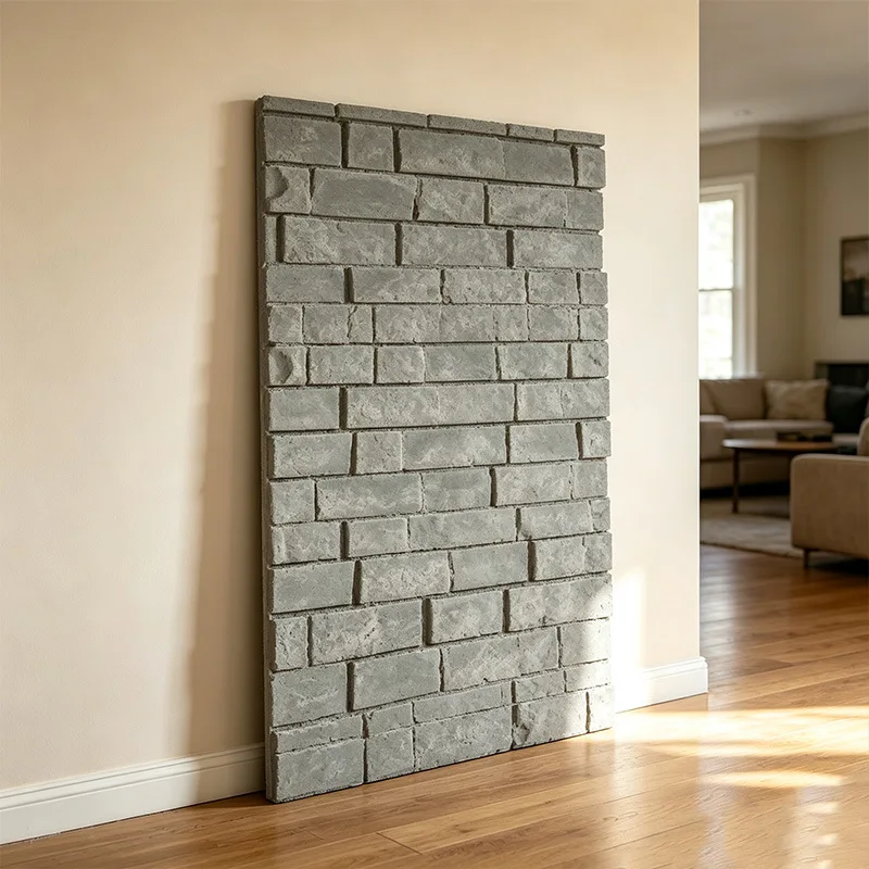 1/12 Mini Brick Wall Panel Miniature,Dollhouse Interior Scene Backdrop Accessory,Simulation Gray Brick Board Prop for OB11Layout