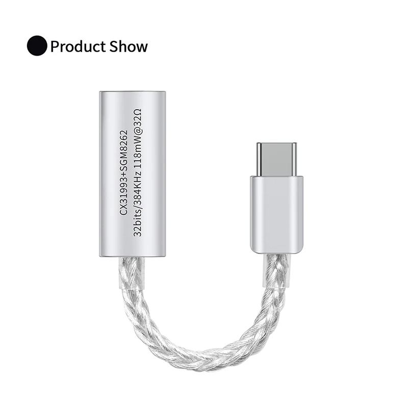 JCALLY JM7MAX Type-C Portable DAC & AMP Visual HiFi USB To 3.5mm Digital Earphone Adapter for Android/Apple Gaming Phone Calls view 6