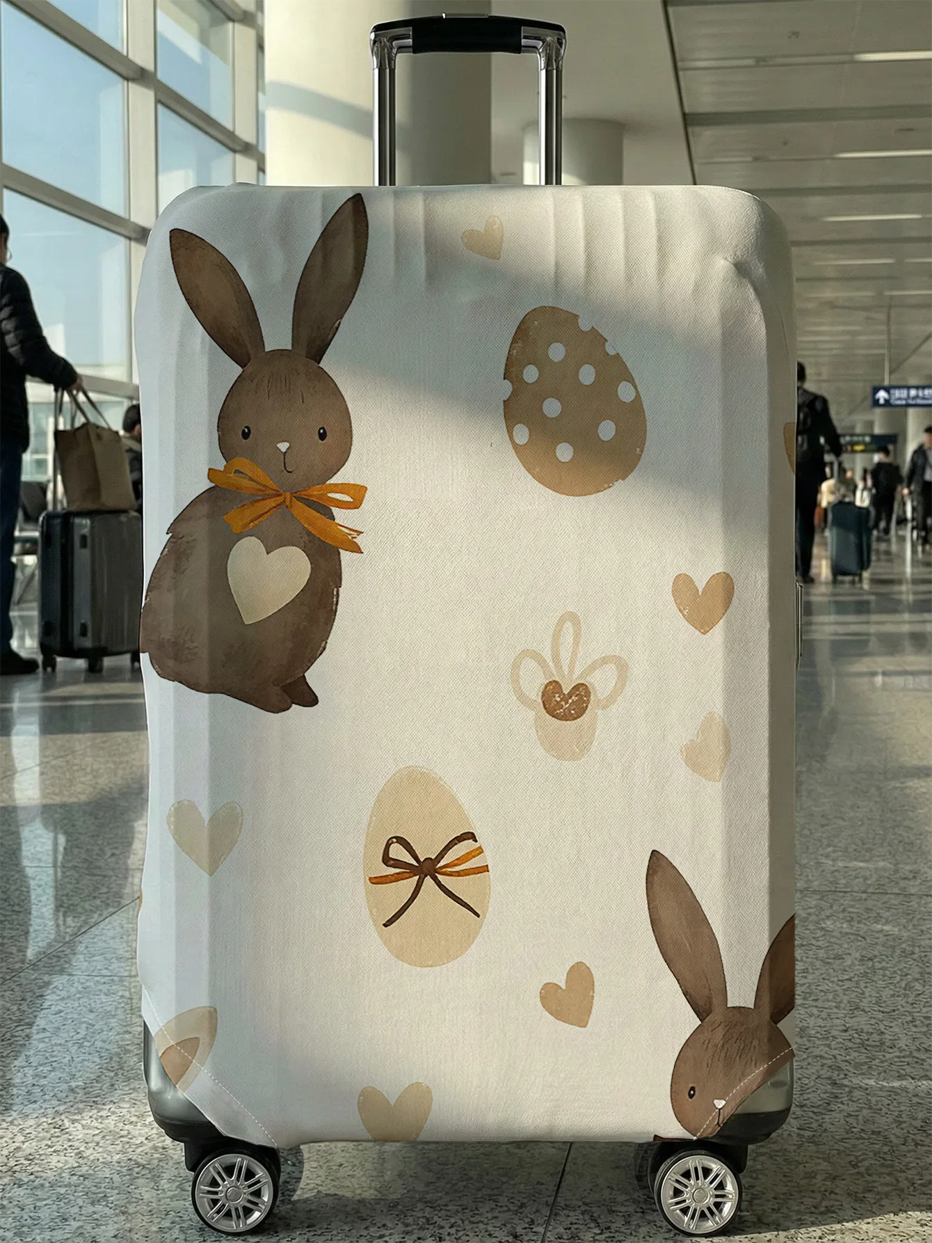 

Easter Rabbit Egg Heart Print Luggage Cover, Suitable for 18-32 Inch Luggage Cover, Luggage Handle Glove, Travel Accessories