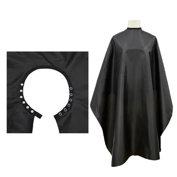 Button Collar Black Haircut Cloth Hairdressing Anti-Static Salon Gown Hidden Buckle…