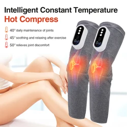 2 Stück elektrisches Bein massage gerät Luft kompression heizung 3 Massage modi Oberschenkel Wade und Knie 360 ° Allround-Paket USB-Aufladung