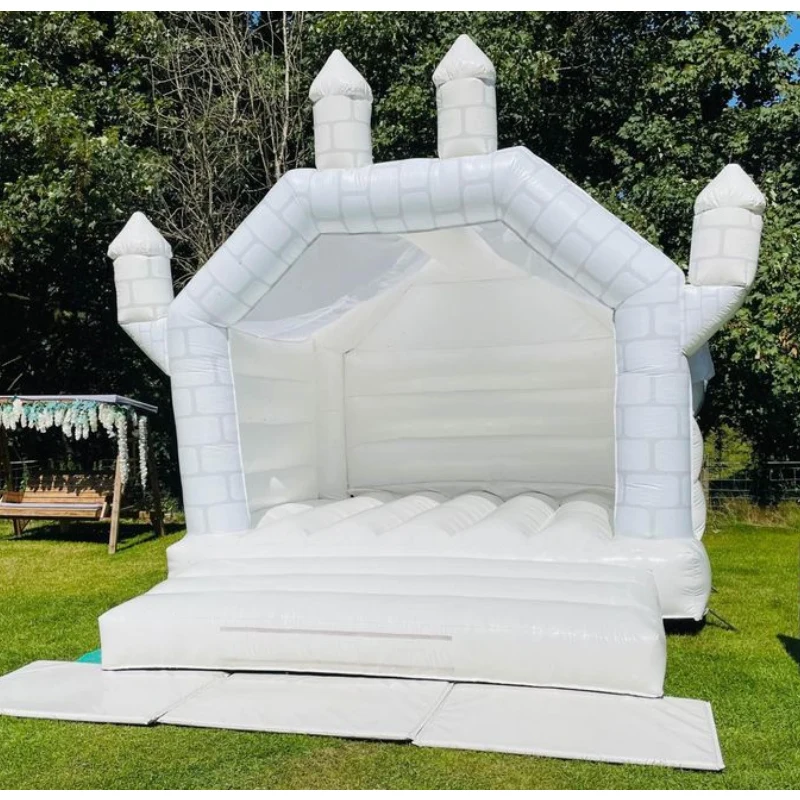 Customized Wedding White Inflatable Bounce Castle Inflatable Bounce House Trampoline For Event Or Outdoor Playing For Kids