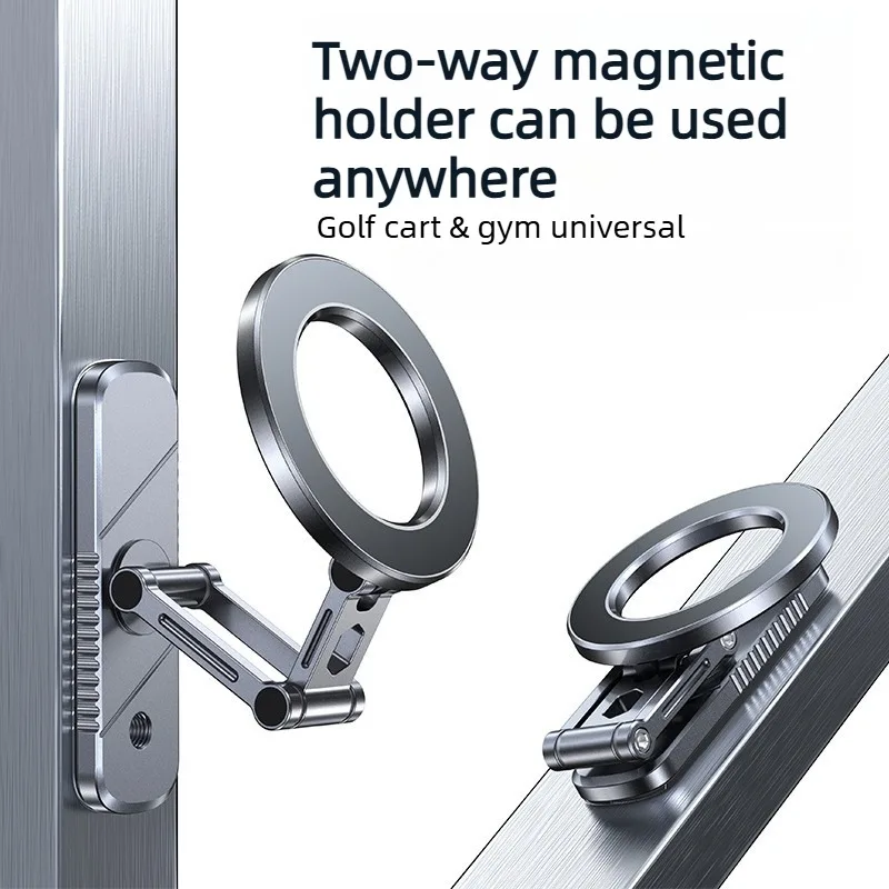 Магнитный держатель для телефона для спортзала, совместимый с MagSafe, металлическое крепление с двойным магнитом для iPhone и Android, 360° °   Регулируемый тренажер с тремя осями, необходимые аксессуары для спортзала