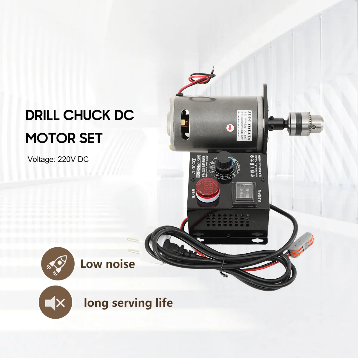 DC 220V Doppelwellen-Hochleistungs-Tischbohrmaschine 350W 7000 U/min mit Drehzahlregelung für Hochgeschwindigkeitsbohrungen, Schleifen und Bohrzubehör