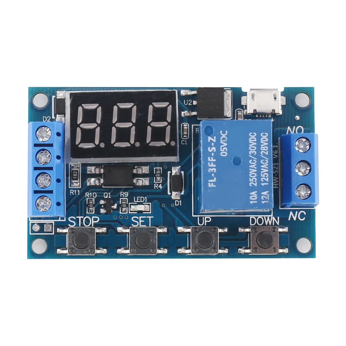 HW-521 Digital Time Delay 1 Way Relay Trigger Cycle Timer Delay Switch Circuit Board Timing Control Module