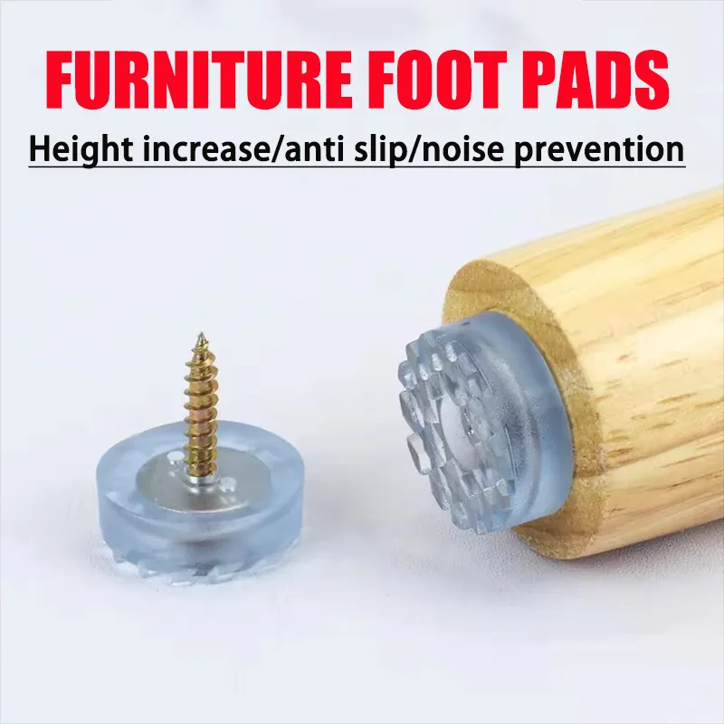Transparent Anti Slip PVC Furniture Leg Pads Chair Legs Coffee Table Bedside Cabinet Floor Protector Cover Round Squre Bottom