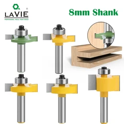 1 pz 8mm gambo T-Sloting Router Bit Bit con cuscinetto scanalatura per legno fresa tipo T Rabbeting strumento per la lavorazione del legno per legno MC02091