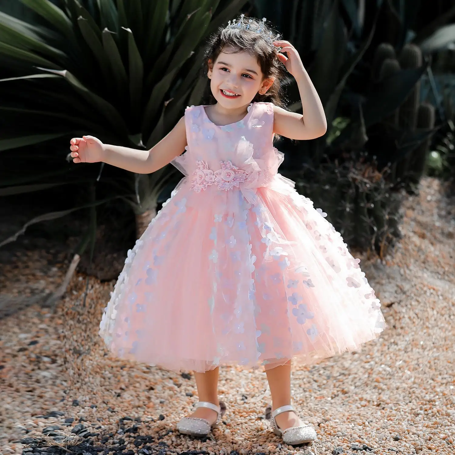 

Baby Toddler 3D Butterfly Flower Girls Birthday Party Pageant Toddler Formal Dress L20305