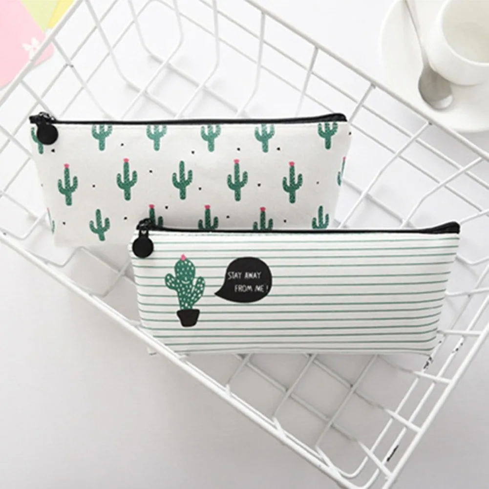 قماش قماش الصبار مقلمة مدرسة لطيف القلم الجدة القرطاسية مكتب تلوين قلم رصاص صندوق القلم حقيبة Kawaii اللوازم المدرسية