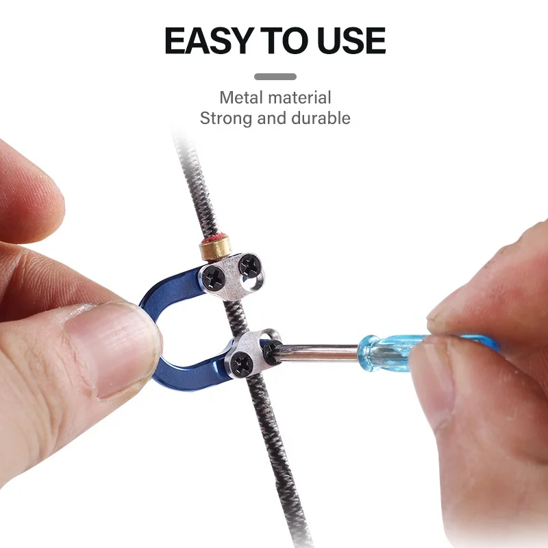 SPG Archery D Loop Metal Ring Buckle Hook Compound Bow Release Hunting Bowstring Adjustable Accessories With Screwdrivers Tool