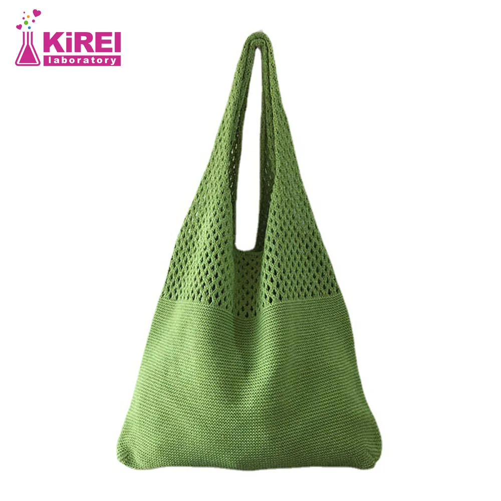 Women's Mesh Bag Beach Stray Bag Casual Lightweight Large Capacity One Shoulder Tote Boho Girl Shopping Fabric Bag