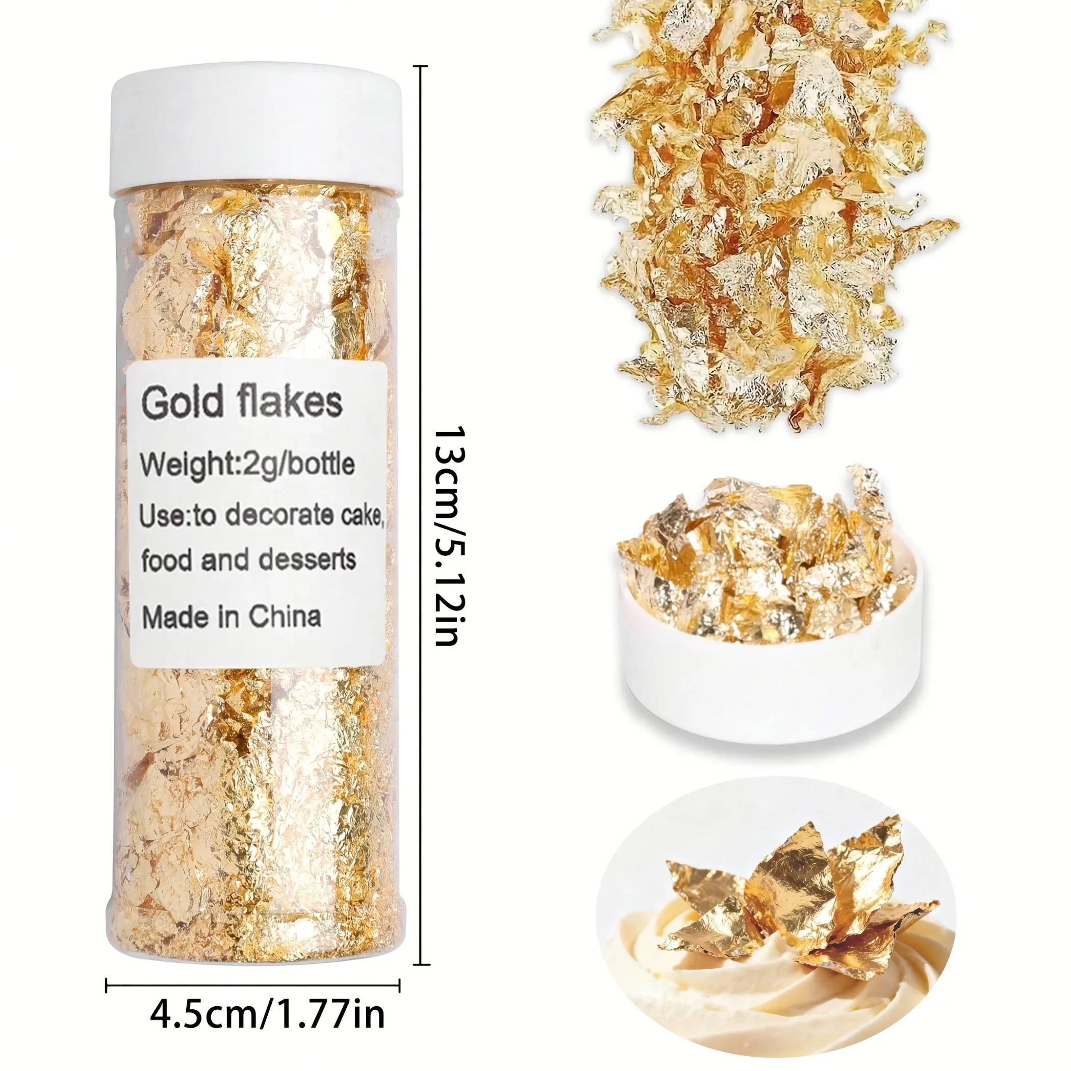 Chef Art&Gourmet Dishes Backparty-Dekoration, goldene Blattblütenblätter – goldene Dekoration für Kuchendekoration, Schokolade – Detail 1