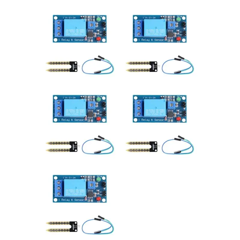 AC88-5X DC 12V Soil Moisture Sensor Relay Control Module Automatic Watering Of The Humidity Starting Switch